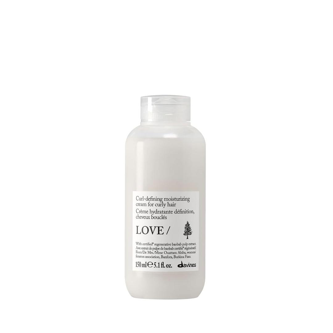 Davines LOVE/Curl Hair Cream, Lightweight Leave-On Serum for Wavy and Curly Hair - Defines Curls for Better Softness & Shine without Leaving Residue with Baobab Pulp