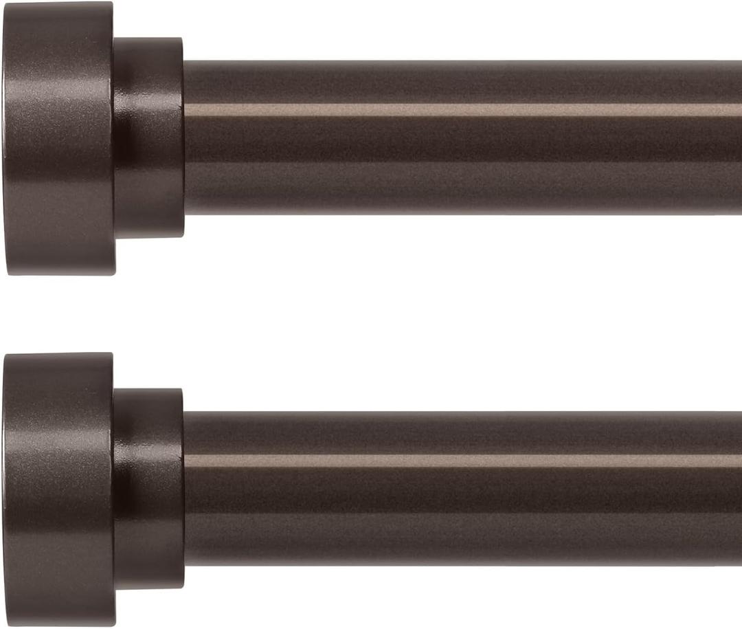 HEI! DEAR 2 Pack Bronze Curtain Rods, 72-144" (6-12ft), 1" Heavy Duty, Modern Style, Iron Finish, Antique Bronze Color, Wall Mounted, 30 lbs Weight Capacity