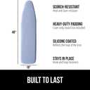 GORILLA GRIP The Original Ironing Board Cover and Pad, Silicone Coating, 400F Scorch Resistant Thick Padding, Heavy Duty Iron Covers Standard Boards, Hook and Loop Fastener Strap, Blue 18x49
