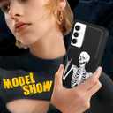 for Samsung Galaxy S24/S25 Case for Women - Cute Phone Cover Cool Aesthetic Unique Design Teen Black Skeleton Heavy Duty Protective Shockproof Funda Samsung S24/S25 Case