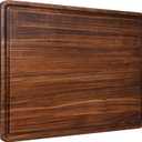 AZRHOM XL Large Walnut Wood Cutting Board for Kitchen 20x15 (Gift Box) with Juice Groove Handles Non-slip Mats Thick Reversible Butcher Block Chopping Board (20"L x 15"W)