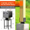 8Pack 4"x4"(Actual 3.5"x3.5") Wooden Post Base for Concrete, U-Shape Fence Post Holder Bracket Bracket Black, Wet Set Concrete Post Anchor Stainless Steel