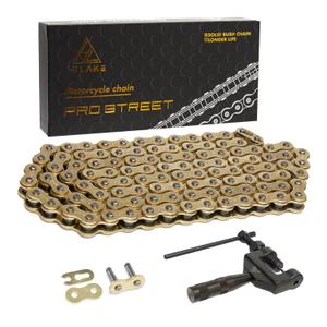 428 Motorcycle Chain 130 Links Non O-Ring with Connecting Master Link and Chain Breaker Heavy Duty Drive Chain for Motorcycle Bicycle Go Kart Mini Trail Bike