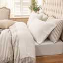 PURE ERA Jersey Knit 4pc Bed Sheet Set 100% T-Shirt Cotton Super Soft Comfy Breathable Fits Mattress Up to 20" Extra Deep Pocket(Solid Off White,Queen)