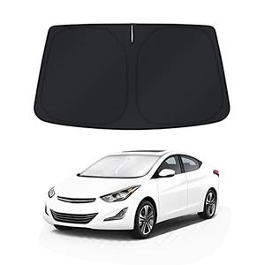 KUST Windshield Sun Shade for 2011–2016 Hyundai Elantra Window Accessories Shade Sun Visor Foldable Block UV Rays Keep Car Cooler, Black
