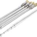 uxcell Universal Telescopic Telescoping Antenna, 180 Degree 11cm-32cm Length 5 Sections Aerial Control Receiver for AM FM Radio Equipment, Television, Silver Tone 5 Pcs Stainless Steel