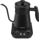 Secura Electric Gooseneck Kettle, 5 Variable Presets for Coffee Tea Brewing, 100% Stainless Steel Inner Tea/Coffee Kettle with 1.5H Keep Warm, 1200 Watt Quick Heating Pot, 0.8L, Matte Black