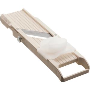 Benriner Mandoline Slicer with 4 Blades, Japanese Stainless Steel, BPA Free, 12.75 x 3.625-Inches, Beige