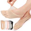 5 Pairs Sock Align Toe Socks for Bunion, No Show Low Cut Five Finger Orthopedic Compression Socks For Women (Toe Socks-B)