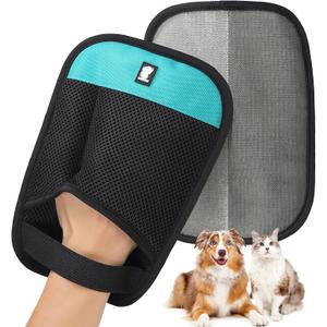 2 x Dotoner Pet Hair Removal Glove Pet Hair Remover for Dogs & Cats Comfortable Fit Durable Pet Grooming Glove Easy to Use Pet Hair Mitt for Furniture Car and Home
