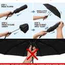 SIEPASA Compact Travel Umbrella - Windproof Auto Open/Close, Small Folding Umbrella for Rain & Sun with UPF50+ - Lightweight Frame, Waterproof - Fits Backpack, Purse, Suitcase.(UV-Pink Cherry) Bossom