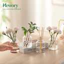 Hewory Small Bud Vases Set of 12: Clear Glass Vases for Flowers - Modern Bud Vase Bulk for Wedding Centerpieces Baby Shower Parties Rehearsal Dinner Table Decorations