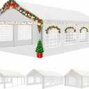 COBIZI 13x26FT Party Tent Heavy Duty Waterproof Outdoor White Gazebo Event Shelter Wedding Canopy for Parties BBQ Commercial with Removable Sidewall Windows, Powder Coating (Better Than Galvanized)