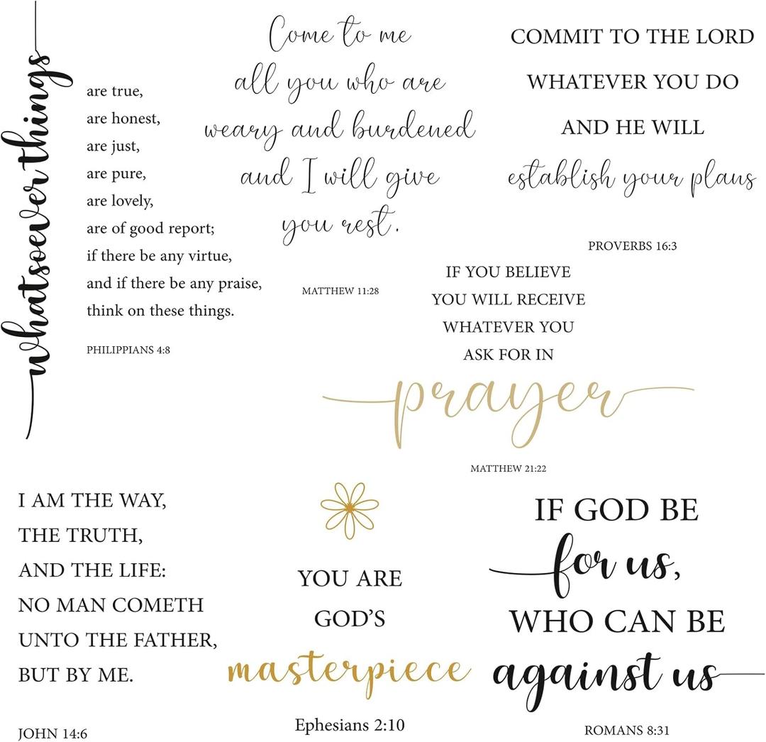 BBTO Bible Verse Wall Stickers Inspirational Quote Wall Decals Religious Motivational Scripture Sticker Peel and Stick for Bedroom Living Room Office Bathroom (God Love Us)