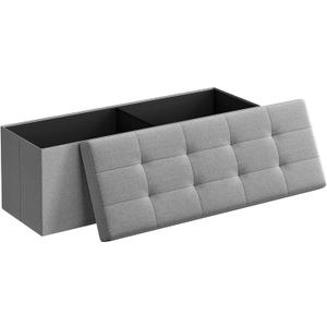 SONGMICS MAZIE Collection - 43 Inches Folding Storage Ottoman Bench, Ottoman Foot Rest, End of Bed Bench, Storage Chest, Load 660 lb, for Living Room, Bedroom, Entryway, Light Gray ULSF77G SONGMICS MAZIE Collection - 43 Inches Folding Storage Ottoman Bench, Ottoman Foot Rest, End of Bed Bench, Storage Chest, Load 660 lb, for Living Room, Bedroom, Entryway, Light Gray ULSF77G