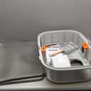 XL Stainless Steel Cat Litter Box Top Entry Extra Large Metal Litter Box with High Side for Big Cats, Multiple Cats, No Odor, Easy to Clean, Anti-Urine Leakage, Dog-Proof, Non-Sticky（Grey）