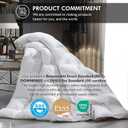  Luxurious King/Oversized King 108" x 98" Size Goose Down Fiber Waterfowl Feather Fiber Comforter Duvet, 100% Egyptian Cotton Cover, 65 oz. Fill Weight, Baffle Box Design, White Solid