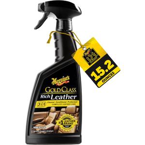 Meguiar's Gold Class Rich Leather Cleaner and Conditioner 3-in-1 Spray, Non-Greasy Car Leather Cleaner and Conditioner Treatment with Advanced UV Protection, 15.2 Oz Spray Bottle