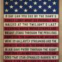 Pechpell Memorial Day 4th of July Patriotic Wall Decor, 15.7"x11.8" Wooden Red White Blue American Flag National Anthem Sign, Americana Independence Day Indoor Office Table Desk Mantel Home Decorations