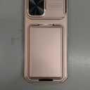 SSLOTSCASE for iPhone 17 Case with Wallet & Sliding Lens Cover & Kickstand & Credit Card Holder & Camera Stand, Heavy Duty Shockproof Military-Grade Protection Case Cover for iPhone 17 2025, Rose Gold