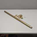 Heavy Duty Curtain Rods, 1 1/8 Inch Diameter Single Curtain Rod 36-72Inch(3-6ft) Extendable Length with End Caps Adjustable Modern Brackets-Warm Gold