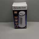 Comfort Zone 12-Inch Oscillating Desktop Tower Fan  Ultra-Slim Bladeless Design with 2 Speeds, Electronic Touch Controls & Carry Handle  Quiet Portable Personal Fan for Bedroom, Dorm, or Office (White)