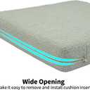 GUEGLSA Replacement Outdoor Cushion Covers 24x22x4 inch, Waterproof Patio Seat Cushion Slipcovers, Chair Cushion Slip Cover, Set of 2, Cream Turquoise