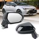 Right Passenger Side Mirror Compatible with Toyota Corolla 2020 2021 2022 2023 2024 Power Glass Manual Folding Turn Signal Indicator Blind Spot Detection Heated 7 Pins Black