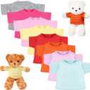 Jecery 8 Pcs Bear Tee Shirt Clothes Fit 14-18 Inches Plush Bears Sublimation Stuffed Cute Toy Clothes DIY Make Your Own Plush Doll for Colorful Bear Outfit Birthday Gift(Light)