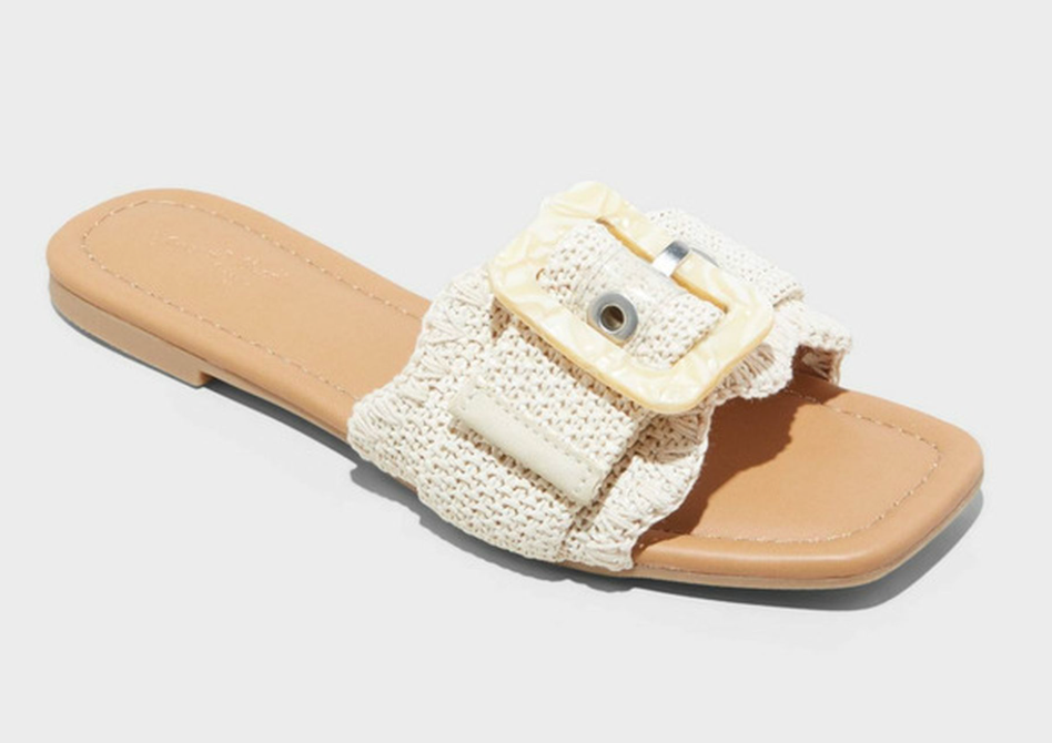 SWEET LIFE SANDAL WHITE WITH BUCKLE WOMENS SIZE 8