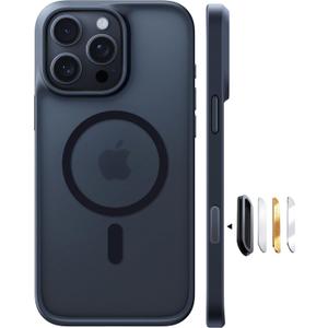 TORRAS Magnetic Shockproof for iPhone 16 Pro Max Case, [Fit for MagSafe] [Military-Grade Drop Tested] Translucent Slim Protective for iPhone 16 Pro Max Case Anti-Fingerprint Anti-Scratch, Black