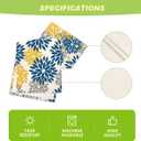 3 x Artoid Mode Blue Dahlia Floral Pinnata Summer Table Runner, Spring Kitchen Dining Table Decoration for Home Party Decor 13x90 Inch (Blue/Yellow/Grey)