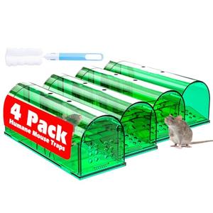 4 Pcs Humane Mouse Traps No Kill, Live Mouse Trap, Reusable Mice Trap Catch for House & Outdoors