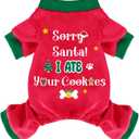 Dog Christmas Pajamas - Soft Velvet Dog Winter Clothes for Small to Large Pets