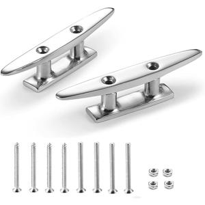 Boat Cleat Open Base 4/5 /6/8 inch, Dock Cleat 316 Stainless Steel Marine Grade, Include Installation Screws