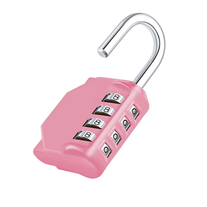 Combination Lock, 4 Digit Combination Padlock Outdoor, School Lock, Gym Locks (Pink)