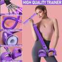 2026 Upgrade Foot Pedal Resistance Band, Adjustable 4-Tube Pedal Ankle Puller Resistance Band with Handle, Multifunction Home Gym Equipment, Stirrup Puller for Men Women for Full Body Exercise