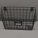 X-cosrack Detachable Hanging Wall Files Rack&2-tier Metal Folder Wall File Holder with Tag Slot Mounts on Wall and Door for Office, Home, and Work Easy Organizing, Black 