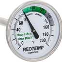 Reotemp 20 Inch Fahrenheit Backyard Compost Thermometer with Digital Composting Guide