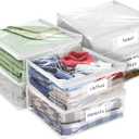 Plastic Storage Bags with Easy-Glide Zipper, Pack of 8, Durable Clear Vinyl Zippered Storage Bags for Clothes Sweaters Comforters Blankets Sheets Bedding (15.7 x 13.8 x 3.9 Inch)