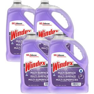 SC Johnson Professional, Windex Ammonia-Free Glass, Window & Surface Cleaner Refill, 1 gallon/128 Oz (Pack Of 4)