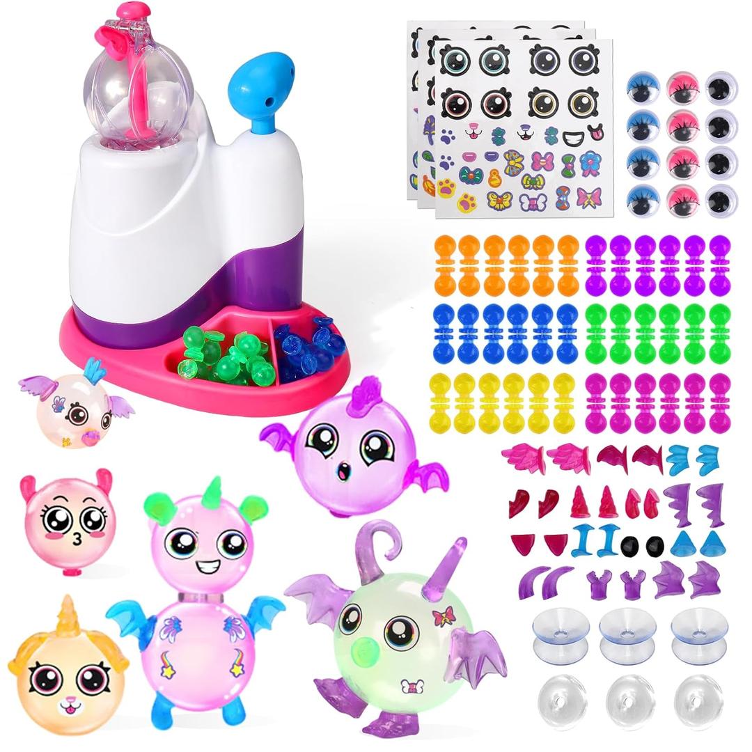 BUSOHA Nano Tape Bubble Kit with Pump Inflation  83 PCS Nano Double Sided Adhesive Tape Bubbles with Decorative Stickers Accessories DIY Party Toys Gifts for Kids Boys Girls