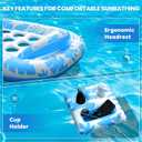 Inflatable Pool Floats Adult, 3-in-1 Pool Float Lounger with Canopy and Cup Holder, XL Floating Pool Floaty Raft for Swimming Pool Lake Beach, Tanning Pool Floaties Toys for Adults
