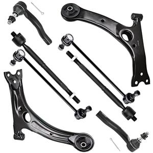SCITOO 8pcs Front Suspension Kit Lower Control Arm Inner Outer Tie Rod Ends Sway Bar Links fit for 2004-2009 for Toyota for Prius