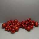 Motionchic 9.8 Ft Christmas Ball Garland Ornaments Bauble Garland Glitter Shatterproof Christmas Tree Ball Ornaments for Xmas Party Supplies Home Indoor Outdoor Decoration(Red)