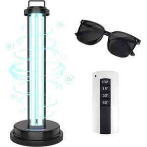 40W UV Light Sanitizer Ultraviolet Ozone Sanitizer Lamp with 3 Speed Timings for Household Office Hotel Spa Basement Laundry Room