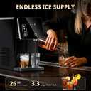 COWSAR 2-in-1 Countertop Ice Maker Machine with Water Dispenser, Black