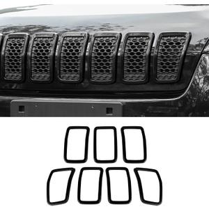 JeCar for Jeep Cherokee Grill Inserts, Front Grille Inserts for 2019-2025 Jeep Cherokee (Black)