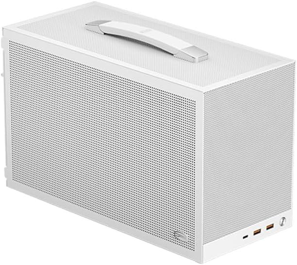 PCCOOLER CPS K101 Mini ITX PC Case, Mesh High Airflow SFF Chassis, Fits 340mm GPU, 3X 12015 Slim Fan Support, Ergonomic Handle, Tool-Free Side Panels, USB 3.0 & Type-C (Pcie Riser Cable Not Included) (White)