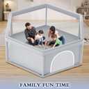 XVISHX 65x65 Inch Hexagonal Baby Playpen, Playpen for Babies and Toddlers, Baby Play Pen Playard for Indoor & Outdoor Active Center Game Fence, with Skin-Friendly Fabric and Soft Breathable Mesh